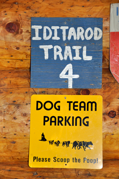Iditarod sign inside Sheep Creek Restaurant